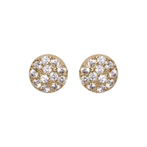 Boucles d'oreilles Plaqué Or et Zirconium Sertis Pastille