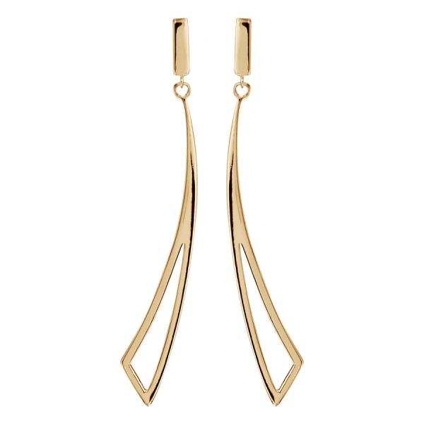 Boucles d'oreilles Plaqué Or Forme Géométrique Virgule Evidée