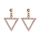 Boucles d'Oreilles Plaqué Or Rose Triangle avec Zirconium Blancs Sertis