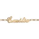 Bracelet Plaqué Or Maille 1+1 2 mm + Prénom Découpé Anglaise