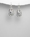 Boucles d'oreilles Argent 925 Goutte avec Motifs