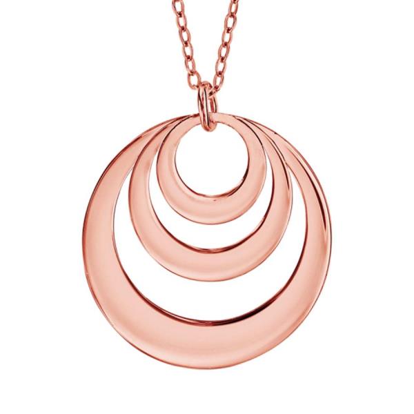 Collier Plaqué Or Pendentif 3 Cercles