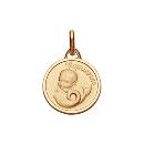 Pendentif Plaqué Or Médaille Ronde Bébé Zodiaque Capricorne