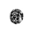 Charms Argent 925 Boule 3 Rangs Zirconium Noir