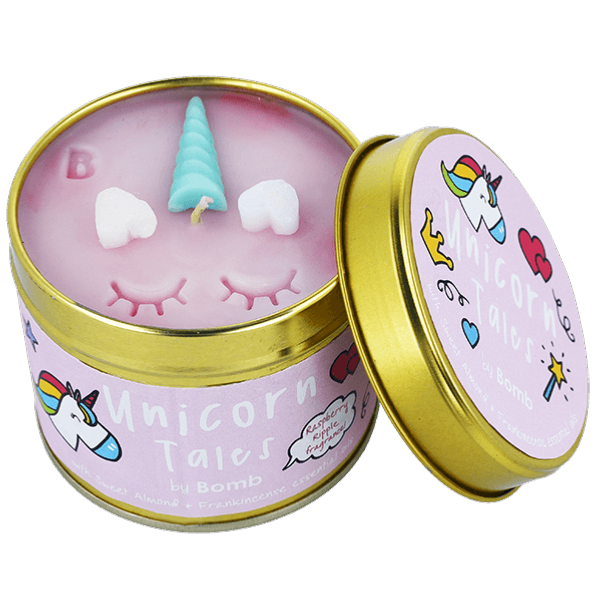 Bougie Parfumée Pot en Fer Unicorn Tales Bomb Cosmetics