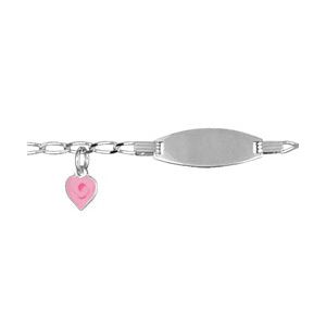 Gourmette Argent 925 Bébé Maille Cheval Charms Coeur