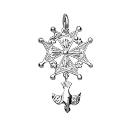 Pendentif Argent 925 Croix Huguenote Grand Modèle