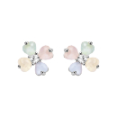 Boucles d'oreilles Argent 925 Fleur Verre Opaque Pastel