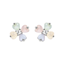 Boucles d'oreilles Argent 925 Fleur Verre Opaque Pastel