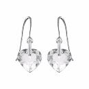 Boucles d'oreilles Argent 925 et Cristal Coeur