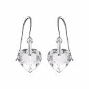 Boucles d'oreilles Argent 925 et Cristal Coeur