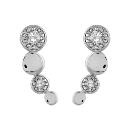 Boucles d'oreilles Argent 925 Pastilles Zirconium et Lisses