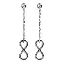 Boucles d'oreilles Argent 925 Motif Infini Traitement Noir