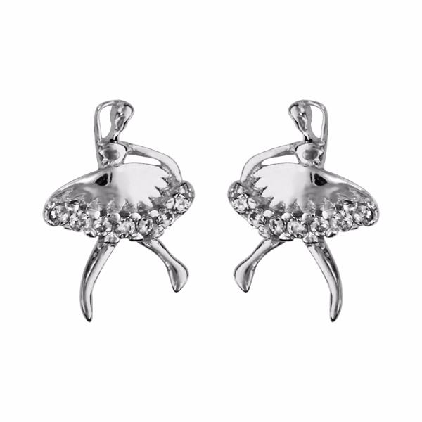 Boucles d'oreilles Argent 925 Danseuse avec Zirconium Sertis