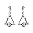 Boucles d'oreilles Argent 925 Triangle et Boule Articulée 