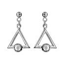 Boucles d'oreilles Argent 925 Triangle et Boule Articulée 