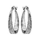 Boucles d'oreilles Argent 925 Créoles Glitter Blanc