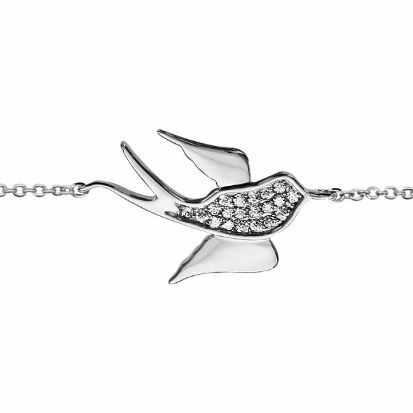 Bracelet Argent 925 Hirondelle Zirconium Sertis