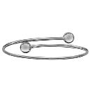 Bracelet Argent 925 Demi Jonc Ouvert 2 Boules