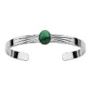 Bracelet Argent 925 Jonc Ouvert avec Pierre Malachite