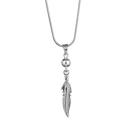 Collier Argent 925 Pendentif Plume + Boule