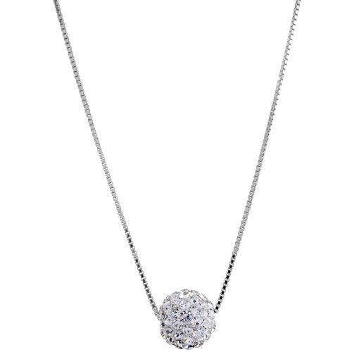 Collier + Pendentif Argent 925 et Zirconium Petite Boule Blanc