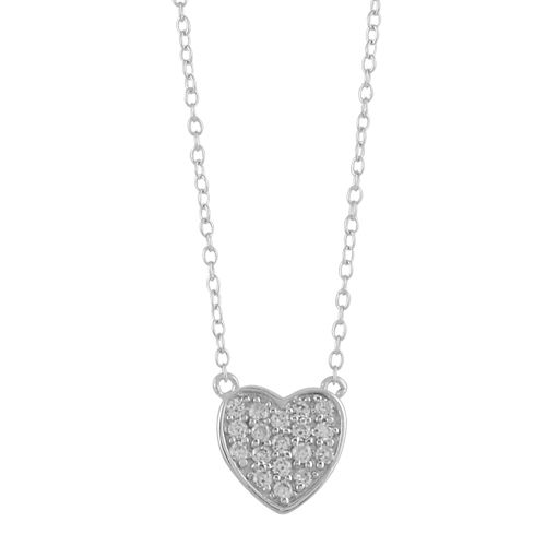 Collier Argent 925 et Zirconium Pendentif Coeur