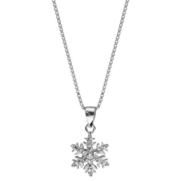 Collier Argent 925 Pendentif Petit Flocon de Neige