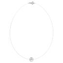 Collier Argent 925 Fil Nylon Perle d'imitation Blanche 10 mm 42 cm