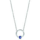 Collier Argent 925 Cercle et Zirconium Rectangle Bleu