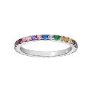 Bague Argent 925 Zirconium Multicolore 