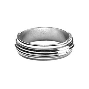 Bague Alliance Argent 925 Anti-Stress Striée 6 mm