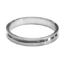 Bague Alliance Argent 925 Brossée + Filets 3 mm