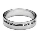Bague Alliance Argent 925 Brossée + Filets 5 mm