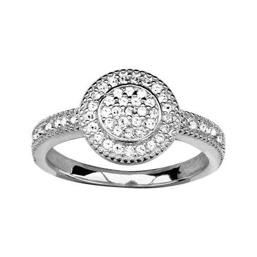 Bague Argent 925 et Zirconium Micro Sertis Pavé Rond