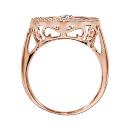 Bague Argent 925 Dorure Rose Arbre de Vie "Dancing Stone" Zirconium Tournant