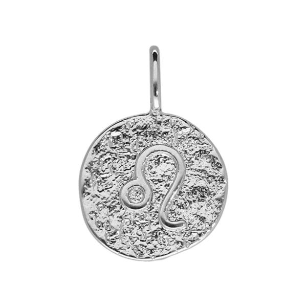 Pendentif Argent 925 Martelé Zodiaque Lion