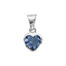 Pendentif Argent 925 et Zirconium Bleu Coeur