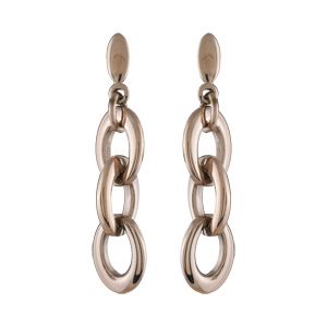 Boucles d'oreilles Acier 316 L Rose 3 Maillons