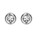 Boucles d'oreilles Acier 316 L Enfant Zirconium Serti Clos 5 mm