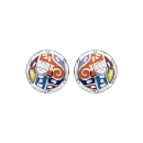 Boucles d'oreilles Acier 316 L Rondes Motifs Multi-Couleurs avec Nacre