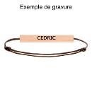 Bracelet Acier 316 L Satiné Tube Rose Rectangulaire 4 cm x 4 mm Option Gravure