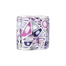 Bague Acier 316 L Rectangulaire Bombée Dégradé Rose Violet et Nacre Blanche