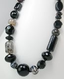 Collier Argent 925, Agates et Onyx