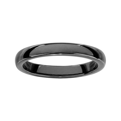 Bague Céramique Alliance Noire Lisse 3 mm