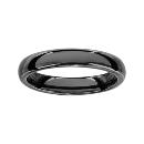 Bague Céramique Alliance Noire Lisse 4 mm