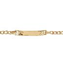 Gourmette Plaqué Or Enfant Maille Gourmette 3 mm Plaque Droite Etoile Diamantée