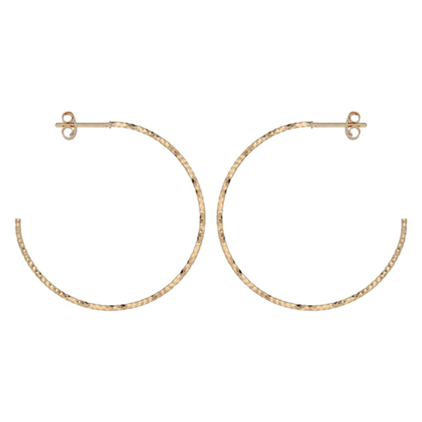Boucles d'oreilles Plaqué Or Créoles Fil Diamanté 40 mm
