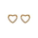 Boucles d'oreilles Plaqué Or et Zirconium Coeur Evidé