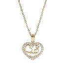 Collier Plaqué Or Pendentif Coeurs Contour Zirconium